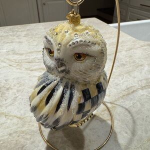 MacKenzie-Childs Gold and Black Owl Ornament